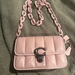 Pink Coach Quilted Studio Bag